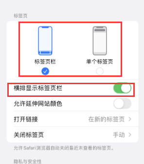 万荣iPhone授权维修分享Safari浏览器如何切换标签栏位置 