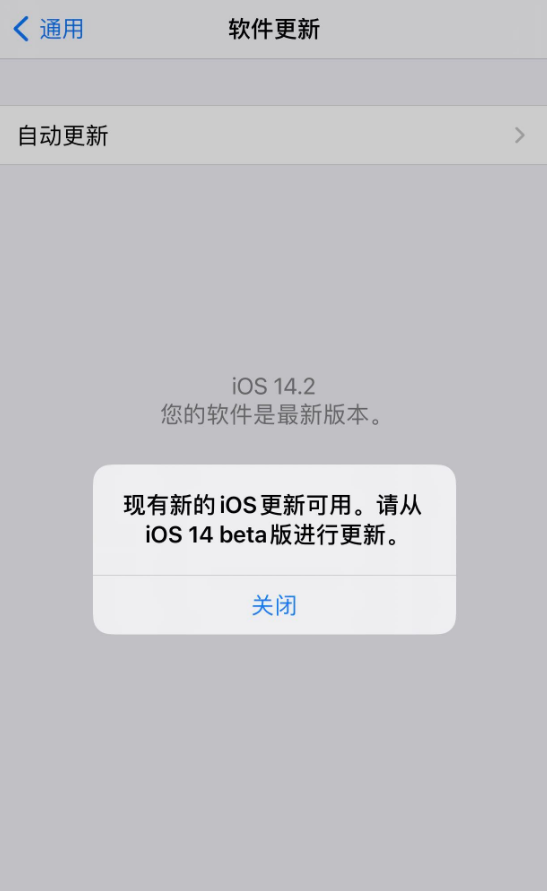 万荣苹果手机维修分享iOS 14.2 反复出现更新提示，需等待苹果修复 